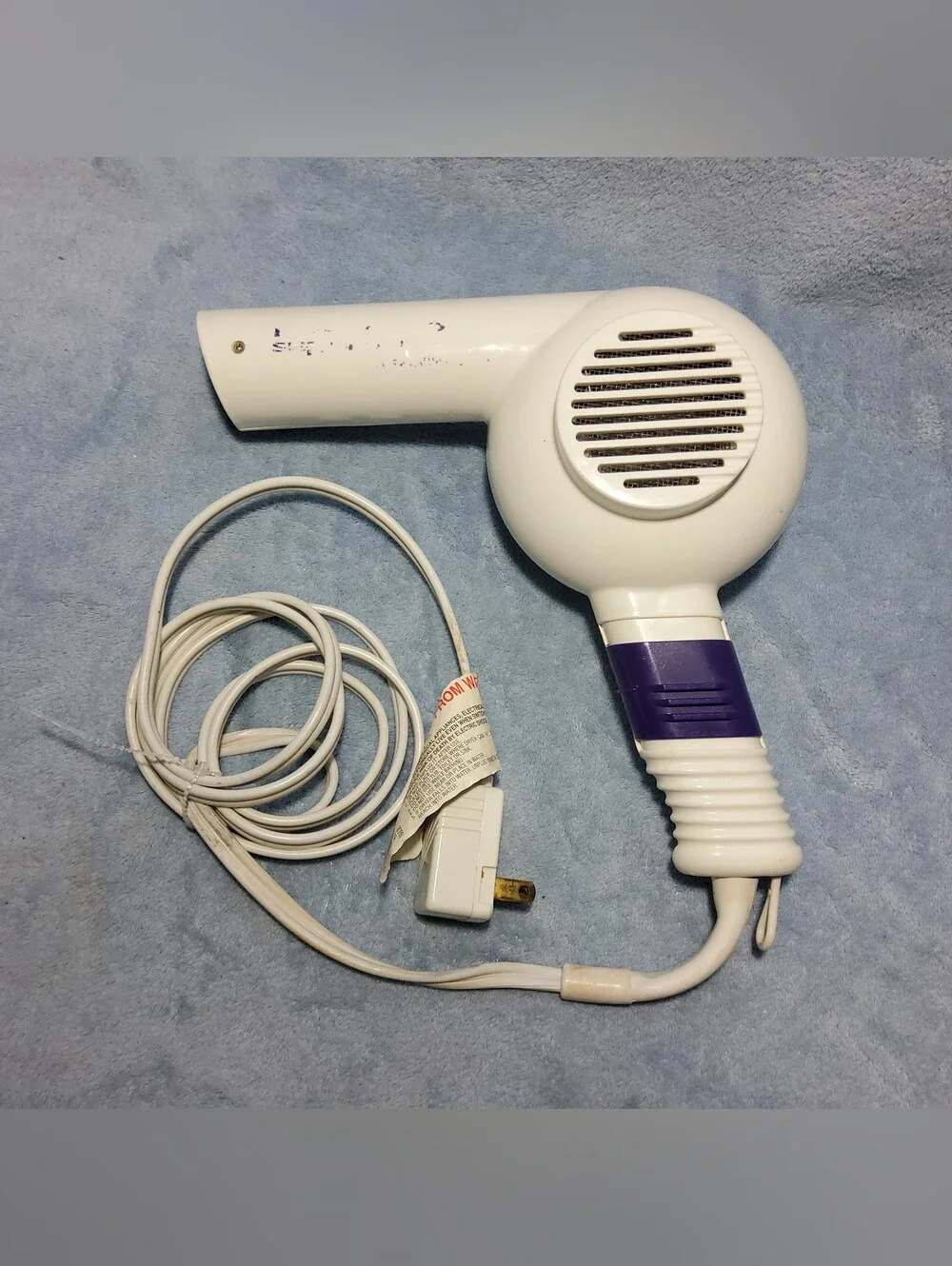 Vintage Supermax By Conair Purple White Hair Blow Dryer Tested & WORKING!
